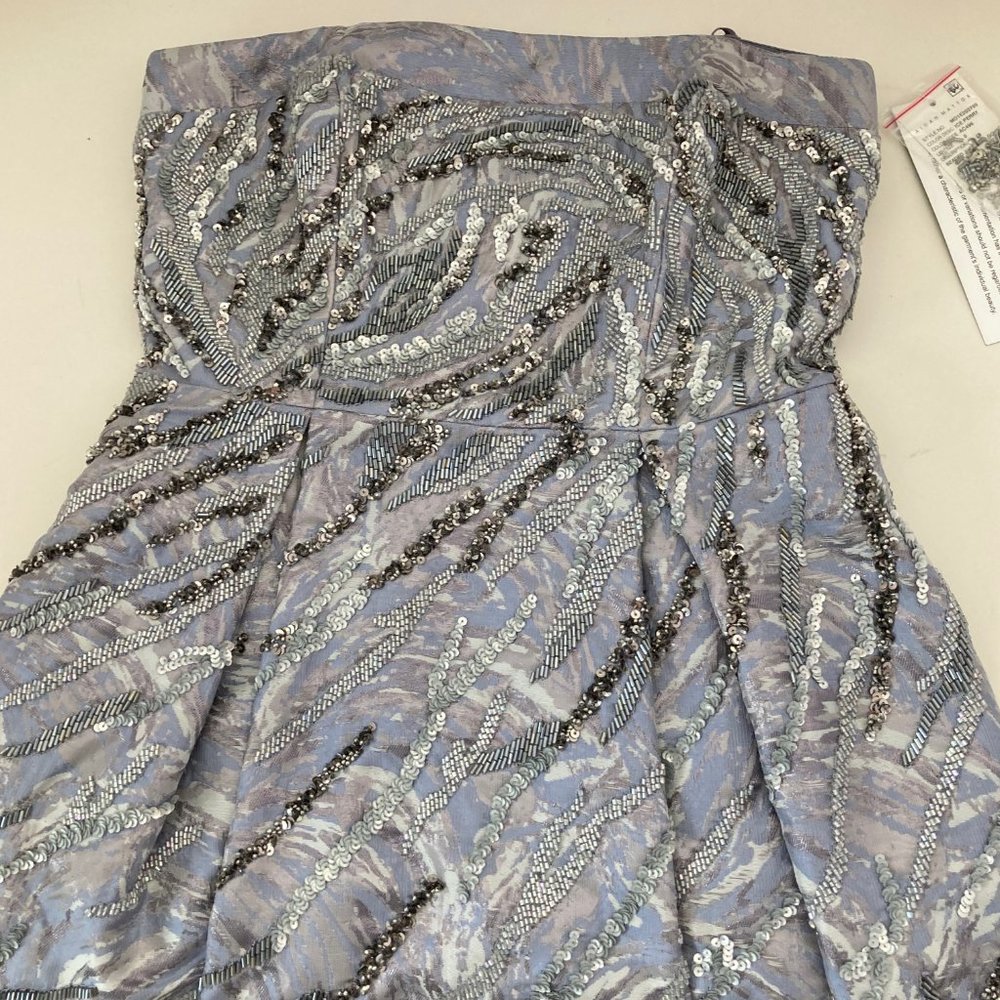 AIDAN MATTOX JACQUARD STRAPLESS FORMAL DRESS - Picture 7 of 14